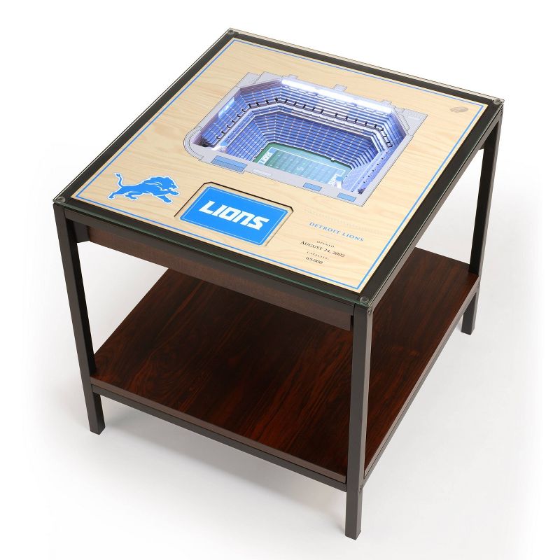 NFL Detroit Lions 25-Layer StadiumViews Lighted End Table, 1 of 6