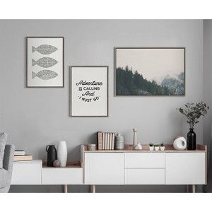 Kate & Laurel All Things Decor 18"x24" Sylvie Adventure is Calling Framed Canvas by the Creative Bunch Studio Gray - 1 of 4
