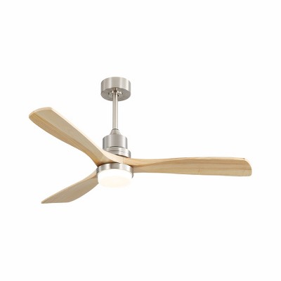 BestParts 52" Metal & Wood Ceiling Fan - Dimmable LED Light, Remote Control, Energy-Saving DC Motor