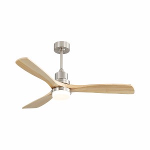 BestParts 52" Metal & Wood Ceiling Fan - Dimmable LED Light, Remote Control, Energy-Saving DC Motor - 1 of 4