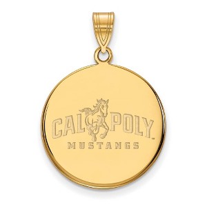 Black Bow Jewelry 14k Yellow Gold Plated Sterling Silver California Polytechnic State Mustangs NCAA Large Pendant - 1 of 3