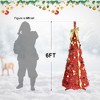 SKRAN 6FT Red Pop-Up Christmas Tree, Included 4 Ribbons, Bow, Flowers, Snowflakes, Pine Cones & Balls Easy Assembly for Party, Holiday Decoration - 3 of 4