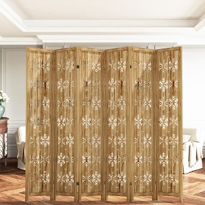 Dovelina 67"H Wooden Foldable Room Divider Panels Freestanding Room Privacy Screen - 1 of 4