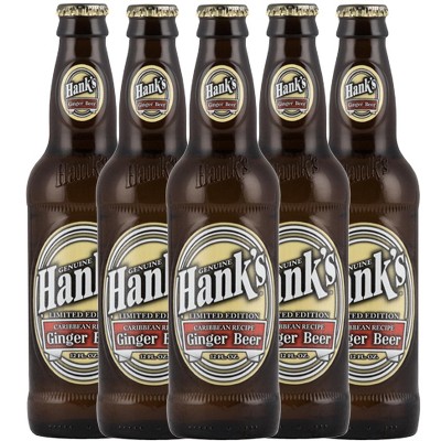Hank's Genuine Gourmet Ginger Beer, 12 fl oz Bottles – Premium Craft Soda with Bold, Zesty Flavor – Caribbean-Inspired Recipe, Pack of 5