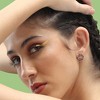 SOHI Women's Red Halo Stud Earrings - 3 of 3