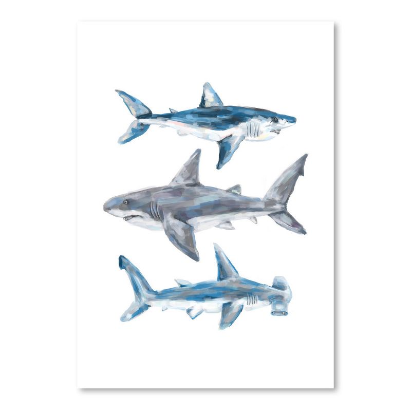 Americanflat Animal Minimalist Painted Shark Trio 1 By Jetty Home Poster Art Print, 1 of 7