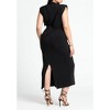 ELOQUII Women's Plus Size Funnel Neck Midi Dress - 3 of 4
