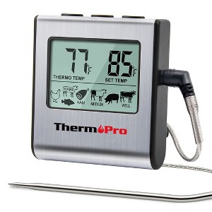 ThermoPro TP16W Digital Meat Cooking Smoker Kitchen Grill BBQ Thermometer with Large LCD Display - 1 of 4