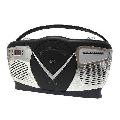 Proscan® Retro-Style CD/Radio Boom Box with Alarm Clock, PRCD212 (Black)