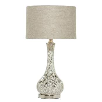 Glass Table Lamp with Faux Mercury Glass Finish Silver - Olivia & May