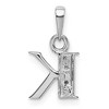 Black Bow Jewelry The Chloe Mini Diamond Accent Initial K Pendant in 14k White Gold - 3 of 4