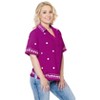 LA LEELA Womens's Casual Blouse Shirt Blouses Button Down Short Sleeve Dress Tops Tee Shirts Hawaiian Dresses for Women - 3 of 3