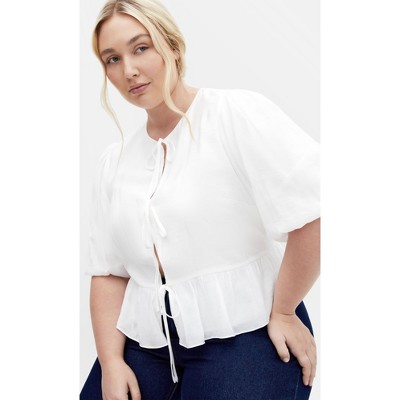 Women's Plus Size Kyra Top - ivory | CITY CHIC