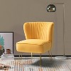 Upholstery Velvet Side Chair with Tufted Back Contemporary and Classic Armless Accent Chair with Metal Base | Karat Home - 4 of 4