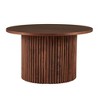 NicBex Natural Round Fluted Side Wooden Coffee Table,Mid-Century Circle Dining Table,Center Table for Living Room - 3 of 4