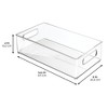 iDesign Plastic Stackable Fridge Bin with Handles, Set of 6, Clear, Made in USA - 2 of 4
