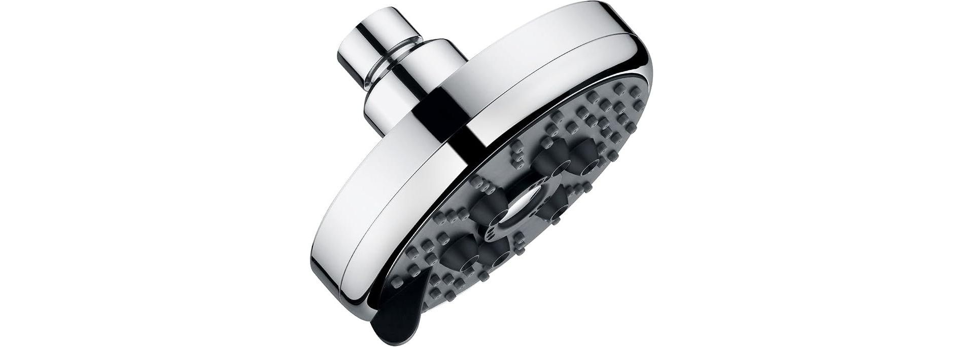 BRIGHT SHOWERS 3 Spray Fixed Rainfall Shower Head with Adjustable Metal Swivel Ball Joint