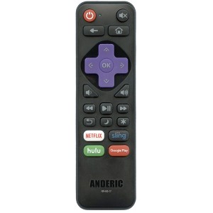 Anderic for Insignia Roku Enhanced TV (2016-2019) Remote Control | IR | No Programming | Netflix | Sling | Hulu | Google Play - RRNS17 - 1 of 4