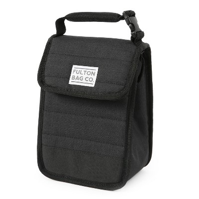black quilted lunch bag