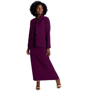 Jessica London 2-Piece Stretch Crepe Single-Breasted Maxi Jacket Dress - 1 of 4