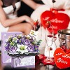 1212 PCS Block Rose Flowers DIY Bouquet Building Set Toy with Handheld Box & Light for Kids Girlfriend Mom Birthdays Decorative Purple Color Gift - 2 of 4