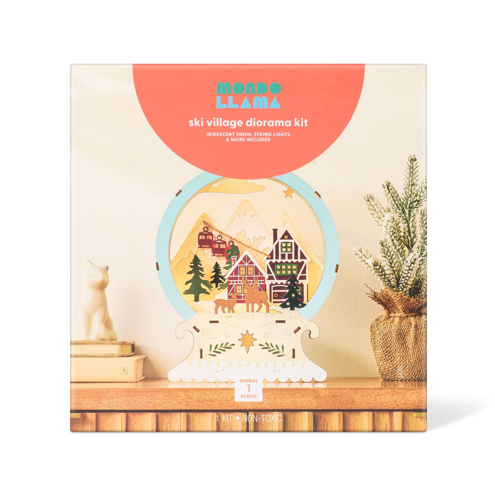 Christmas Craft Lit Layered Wood Snow Globe Painting Kit - Mondo Llama™