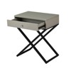 NicBex Modern Nightstand with X-Shaped Metal Legs Minimalist Bedside Table with Single Drawer End Table for Bedroom, Living Room - 4 of 4