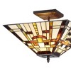 Chloe Lighting Farley Tiffany-Style Mission 2 Light Semi-Flush Ceiling Fixture 14" Shade - 3 of 4