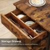 Dining Table Set for 4, Kitchen Table Set with Upholstered Benches, Dining Room Table with Storage Drawers & Wine Rack for Small Space - 4 of 4
