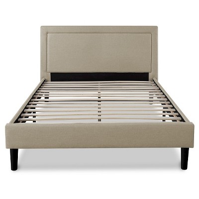 Mckenzie Upholstered Detailed Platform Bed With Wooden ...