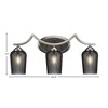 Toltec Lighting Zilo 3 - Light Vanity in  Graphite with 5" Smoke Textured Shade - 2 of 2