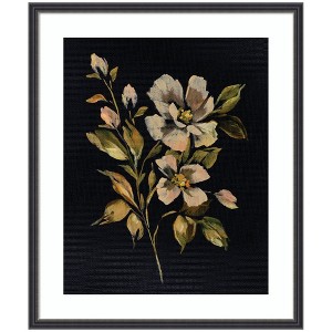 Kate and Laurel Framed Art Moody Floral 7 by Annie Quigley, 21x25, Stylish Black Narrow - 1 of 4