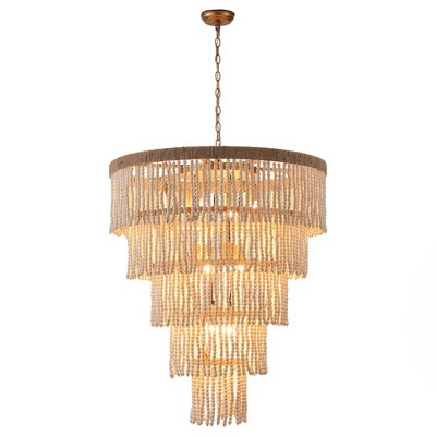 Parrot Uncle 32" 9-Light Off-White Chandelier Ceiling Light