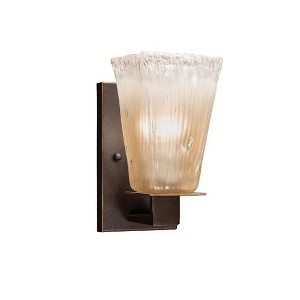 Toltec Lighting Apollo 1 - Light Sconce in  Dark Granite with 5" Square Amber Crystal Shade - 1 of 1