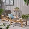 Christopher Knight Home Hampton Outdoor Acacia Wood and Wicker Adjustable Chaise Lounge - 2 of 4