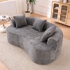 ORRD Crescent Sofa No Assembly, Self-Inflating Foam 3-Seater Sofa Bed, Modern Low-Back Design with Deep Cushions, Gray Chenille Fabric - 4 of 4