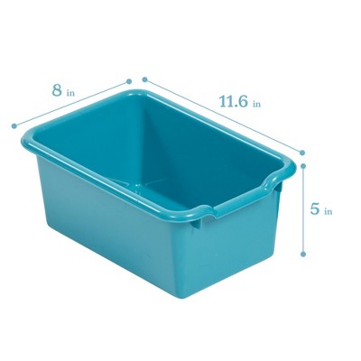 Turquoise Stackable Plastic Storage Bins for Kids, 10-Piece Set