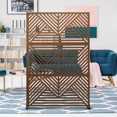 PexFix 72 in. x 47 in. Outdoor Privacy Rectangle Screen Galvanized Steel Panel Divider in Brown