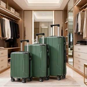 KWPZQEB Luggage 3 Pcs ABS Hardside Luggage Sets TSA Lock Spinner Wheel Suitcases ( 20/24/28) - 1 of 4