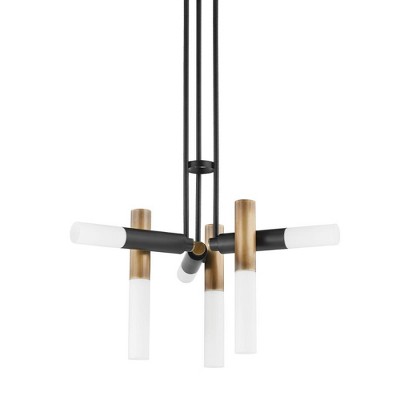 Troy Lighting Koa 6 - Light Chandelier in  Patina Brass/Soft Black