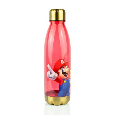 Just Funky Super Mario Bros Red Plastic Water Bottle | 20 oz