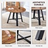 Okak 42IN Minimalism Round Dining Table, Dining Table with Cross Reinforced Metal Legs, Round Table for Living Room, Dining Room, Wood - 3 of 4