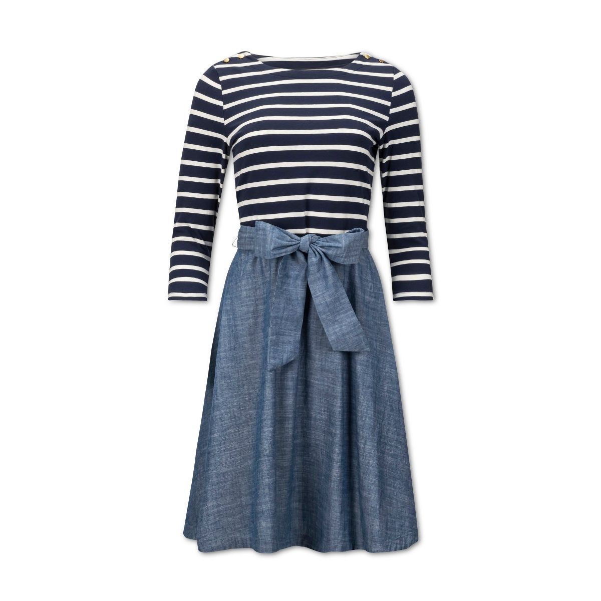 Hope & Henry Womens' Long Sleeve French Skater Dress - thumbnail 4