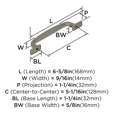 Satin Nickel Brushed Cabinet Drawer Pull with Mounting Hardware