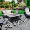 Northlight 4' x 6' Black and White Aztec Design Rectangular Outdoor Area Rug - 2 of 4