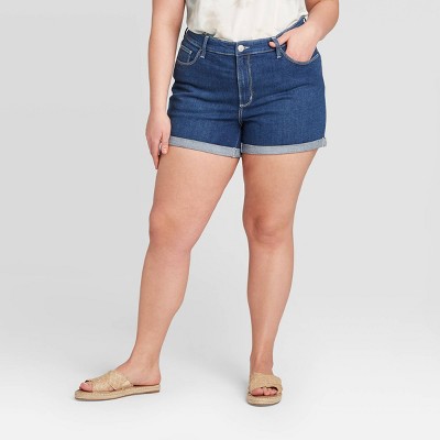 target plus size jean shorts