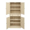Okak Kitchen Pantry Cabinet, Tall Cabinet with 4 Adjustable Inner Shelves & 4 Doors, Versatile Cupboard for Living Room Dining Room - 4 of 4