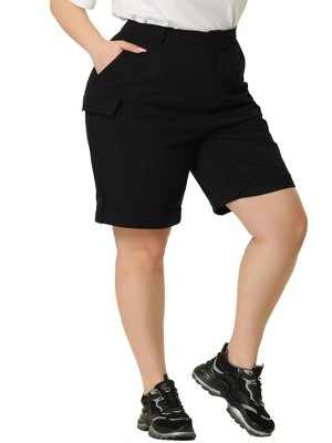 Agnes Orinda Womens Plus Size Hiking Cargo Shorts Lightweight Active Athletic  Shorts Running Summer Shorts with Pockets 1X Black at  Women's  Clothing store