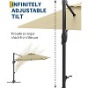 TackView Large Patio Cantilever Umbrella, 10' X 10' Aluminum Outdoor Cantilever Offset Umbrella with 360-Degree Rotation for Backyard, Pool - 4 of 4