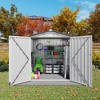 Gulches 6x3.6 FT Compact Metal Storage Shed, Waterproof Peaked Roof Tool Shed with Clear Window & Lockable Door, White Galvanized Steel Shed - 4 of 4